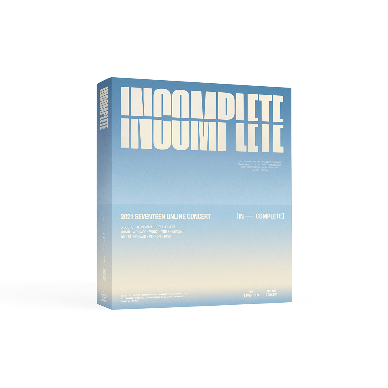 INCOMPLETESEVENTEEN INCOMPLETE インコンプリート　Blu-ray